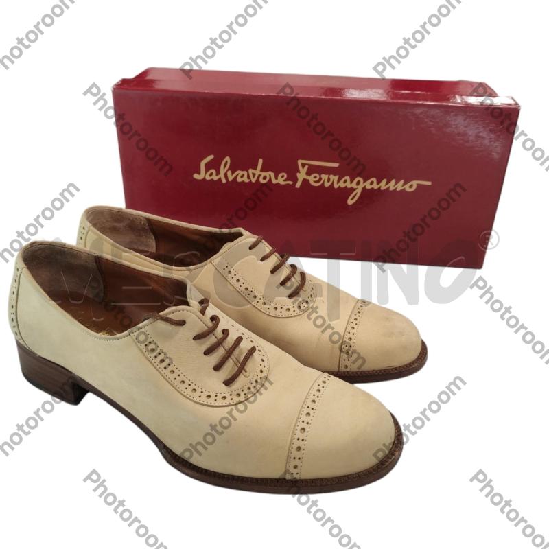 SCARPE DONNA FERRAGAMO FRANCESINE BEIGE TG. 6.5 C | Mercatino dell'Usato Salerno torrione 1