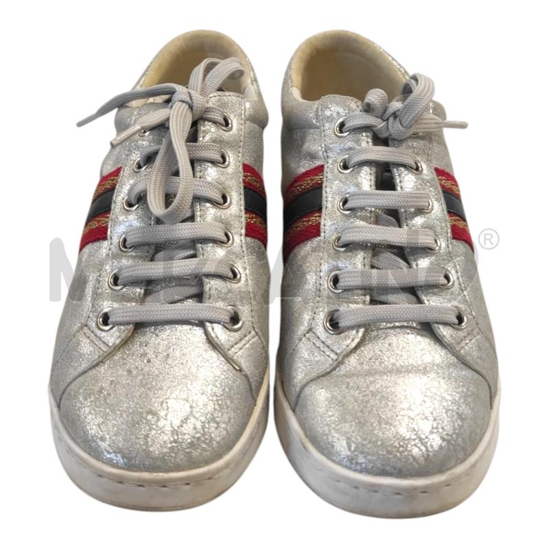 SCARPE DONNA GEOX ARGENTO CON STRISCE ROSSE TG 39 | Mercatino dell'Usato Salerno torrione 2