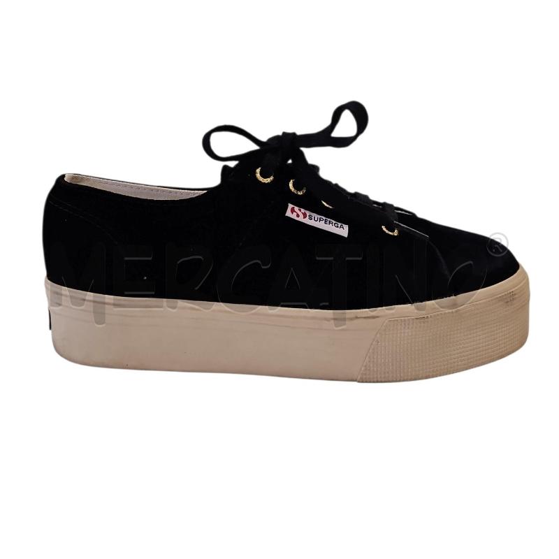SCARPE DONNA SUPERGA VELLUTO NERO PLATFORM TG 37 | Mercatino dell'Usato Salerno torrione 1