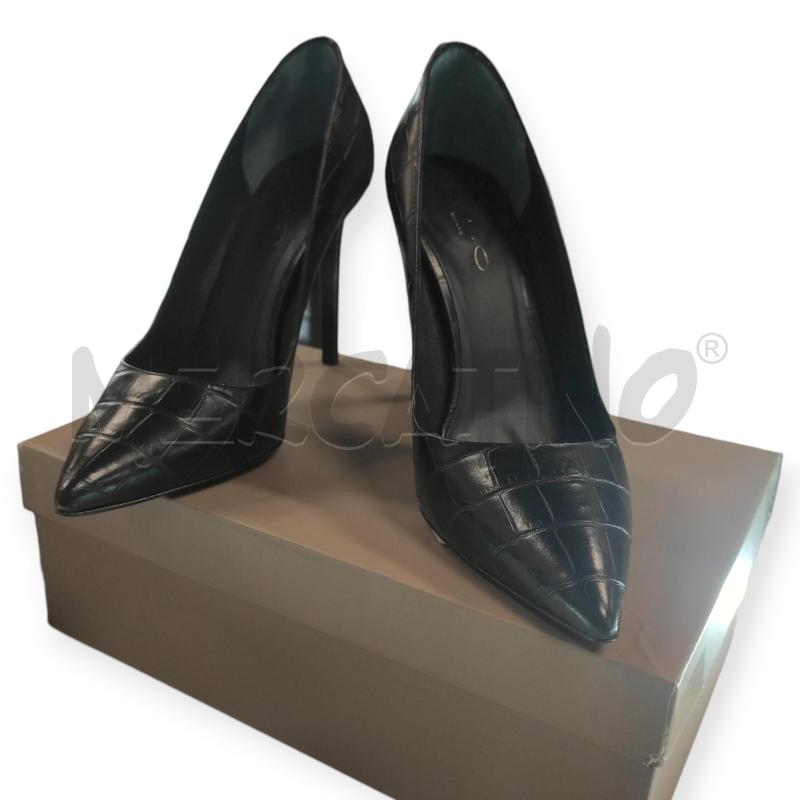 SCARPE TACCHI RAGO NERE STAMPA COCCO TG. 39  | Mercatino dell'Usato Salerno torrione 1