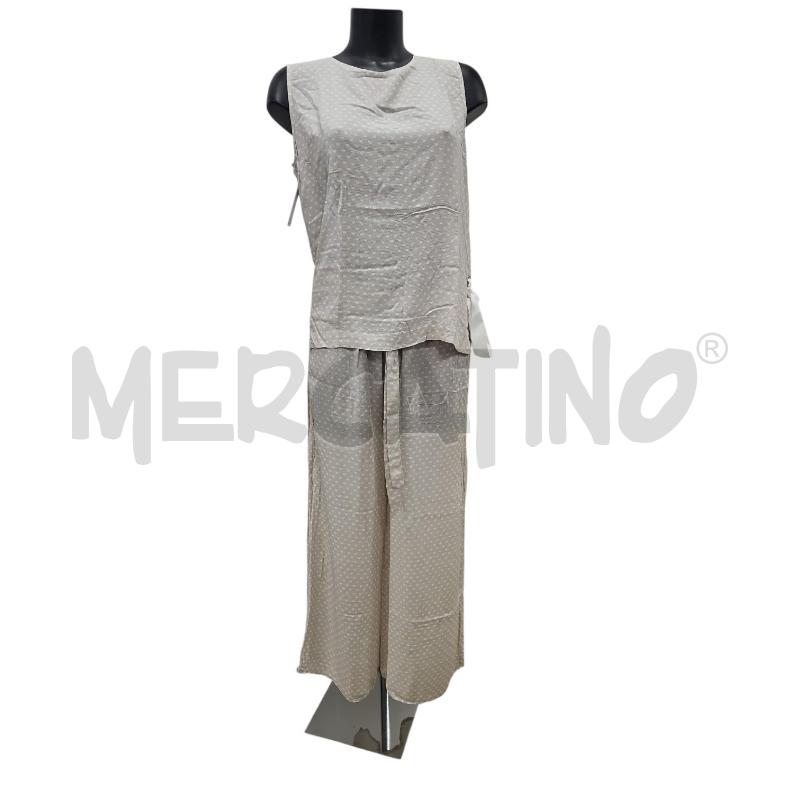 SET DONNA NUVOLA COORDINATO TOP + PANTALONE BEIGE TG 48 | Mercatino dell'Usato Salerno torrione 1