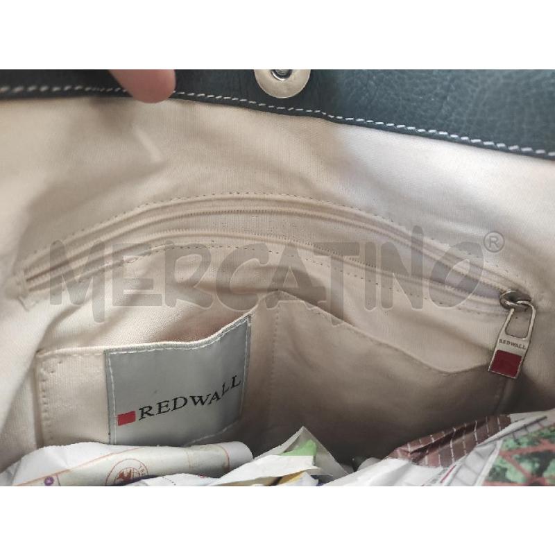 SHOPPER PELLE REDWALL GRIGIO PETROLIO IMPUNTURE BIANCHE CERNIERE | Mercatino dell'Usato Salerno torrione 4