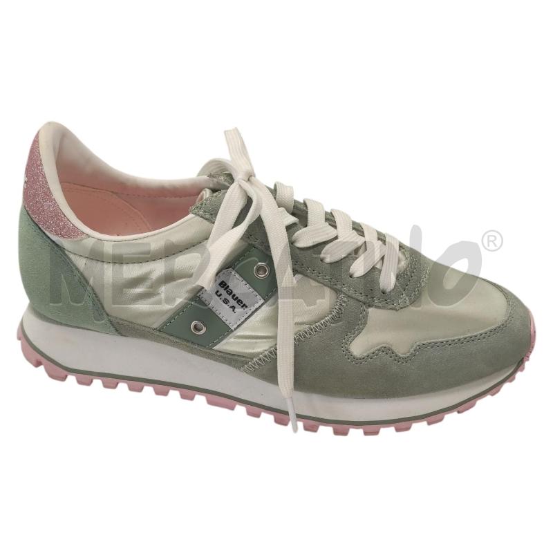 SNEAKERS DONNA BLAUER VERDE E ROSA TG. 41 | Mercatino dell'Usato Salerno torrione 1