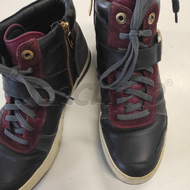 SNEAKERS UOMO FERRAGAMO PELLE NERA BORDEAUX CAMOSCIO TG.8 | Mercatino dell'Usato Salerno torrione 2