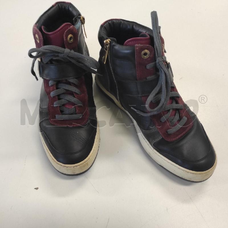 SNEAKERS UOMO FERRAGAMO PELLE NERA BORDEAUX CAMOSCIO TG.8 | Mercatino dell'Usato Salerno torrione 4