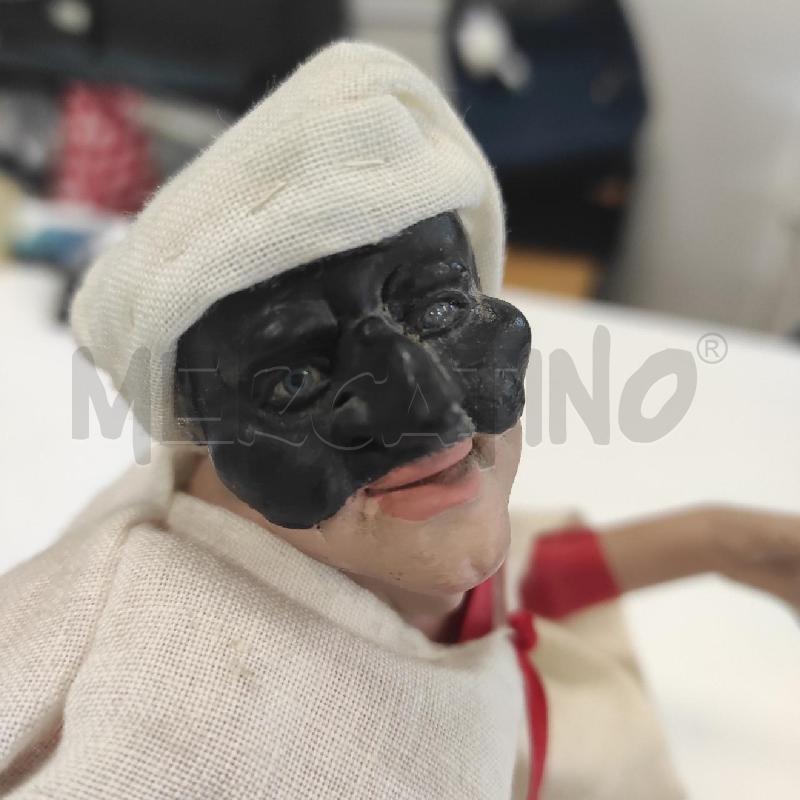STATUA PULCINELLA CON OCCHI DI VETRO TERRACOTTA VESTITO LINO | Mercatino dell'Usato Salerno torrione 1