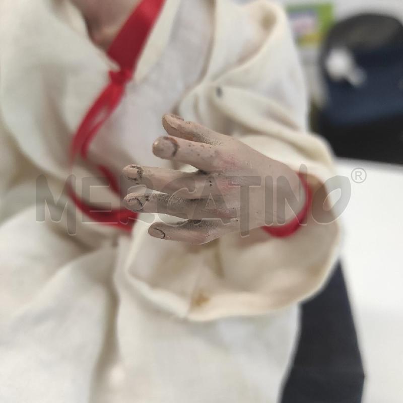 STATUA PULCINELLA CON OCCHI DI VETRO TERRACOTTA VESTITO LINO | Mercatino dell'Usato Salerno torrione 3