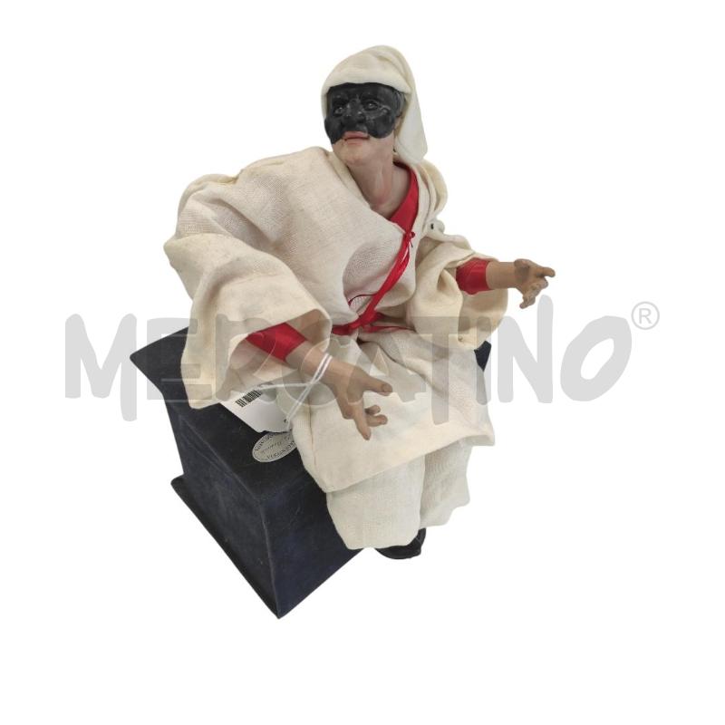 STATUA PULCINELLA CON OCCHI DI VETRO TERRACOTTA VESTITO LINO | Mercatino dell'Usato Salerno torrione 4