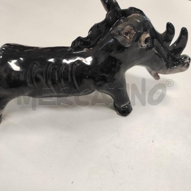 STATUA RINOCERONTE VIETRI NERO  | Mercatino dell'Usato Salerno torrione 4