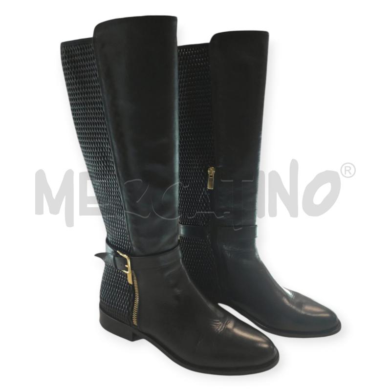STIVALI DONNA RAGO NERI TG. 39 CON RETRO INTRECCIATO  | Mercatino dell'Usato Salerno torrione 1