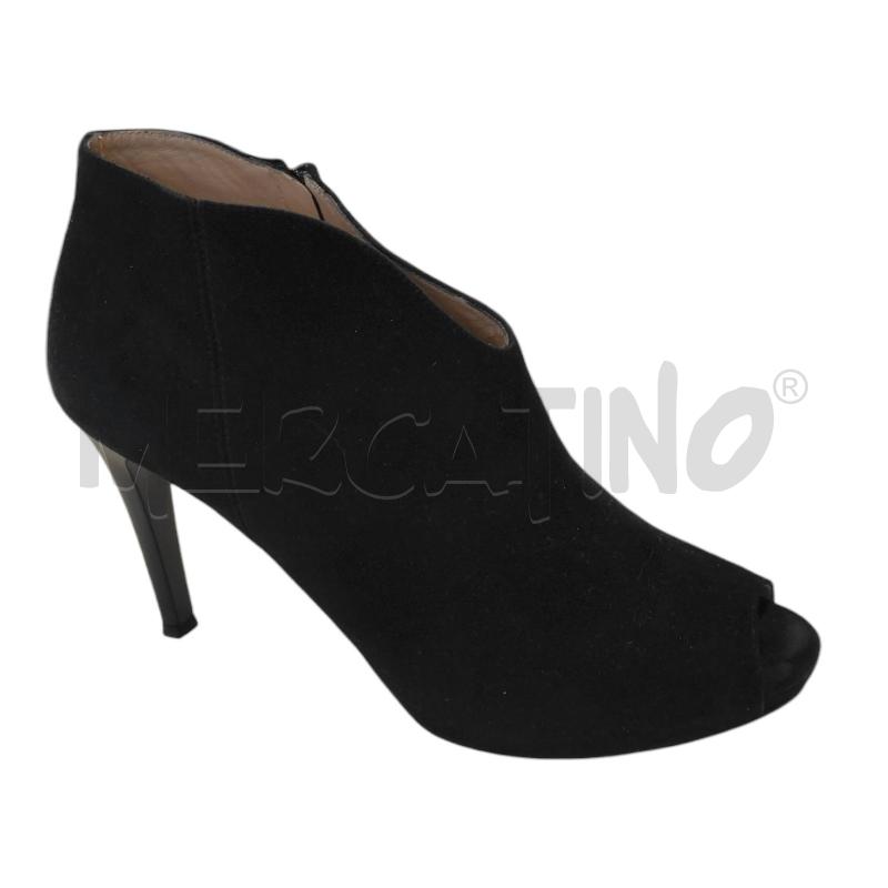 TACCHI NERO GIARDINI NERO SCAMOSCIATO PEEPTOE TG. 40 | Mercatino dell'Usato Salerno torrione 1