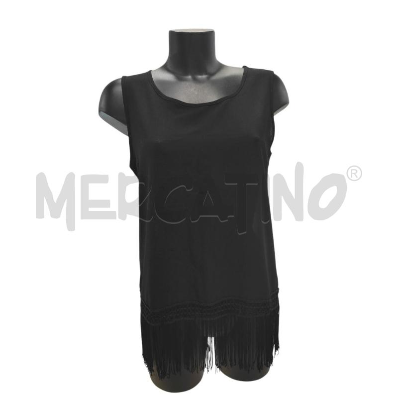 TOP DMYA NERO CON FRANGE TG. L | Mercatino dell'Usato Salerno torrione 1