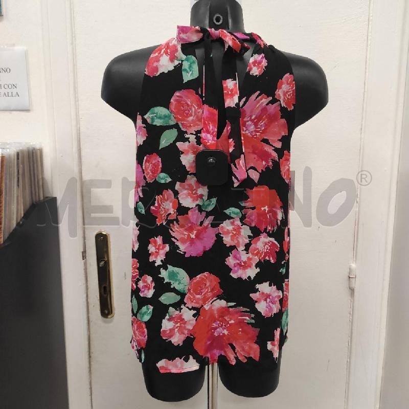 TOP GUESS NERO FIORI ROSSI TG. S | Mercatino dell'Usato Salerno torrione 2