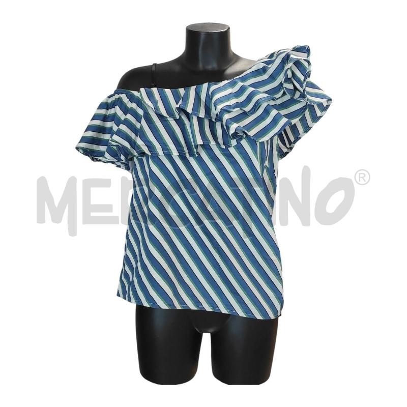 TOP KOKKA RIGHE OBLIQUE BLU BIANCO VERDE TG.L | Mercatino dell'Usato Salerno torrione 1