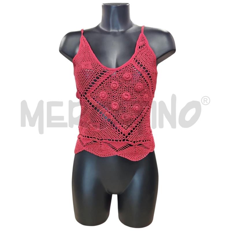 TOP MIRELLA MORI ROSSO CROCHET TG.S | Mercatino dell'Usato Salerno torrione 1
