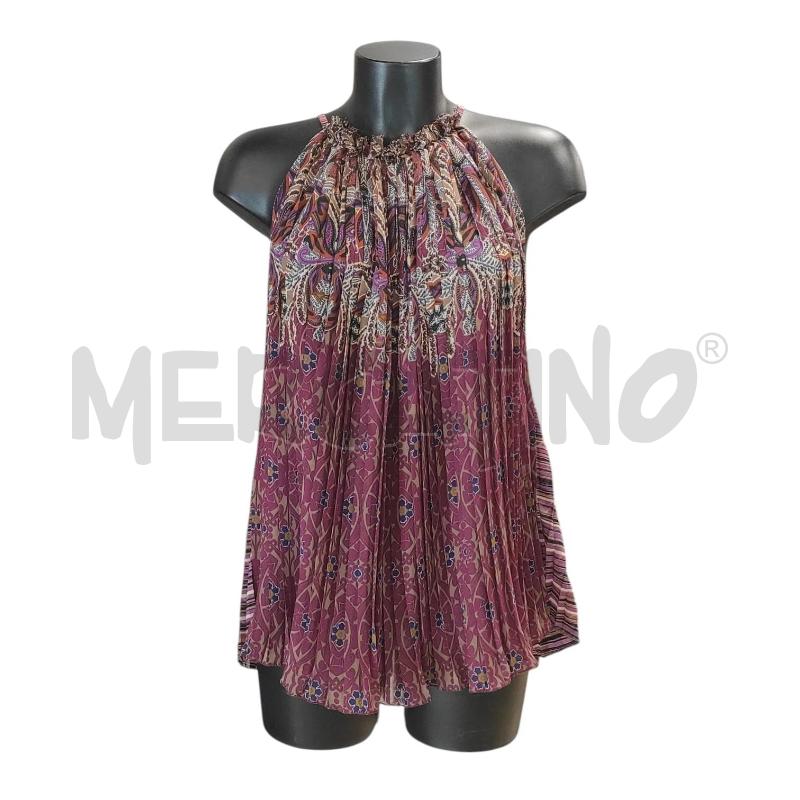 TOP PATRIZIA PEPE MAGENTA FANTASIA FLOREALE GEOMETRICA CINTURA TG.40 | Mercatino dell'Usato Salerno torrione 1