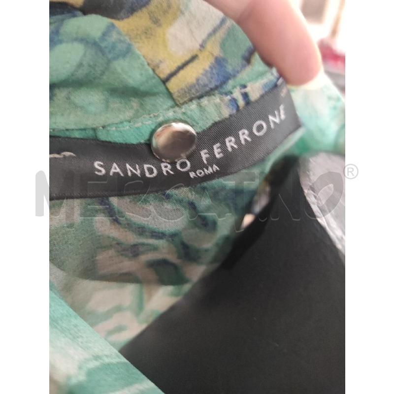 TOP SANDRO FERRONE CELESTE BLU OCRA VARIEGATO ASTRATTO TG.M | Mercatino dell'Usato Salerno torrione 2
