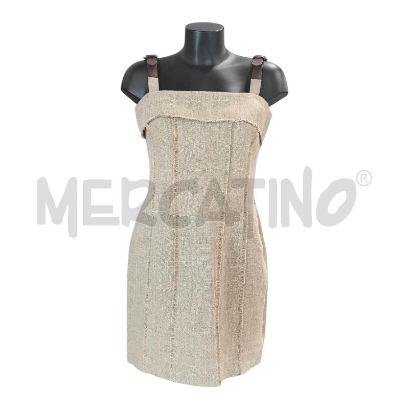 TUBINO DONNA ALBERTA FERRETTI ECRÙ SPALLINE A CINGHIA 100% LINO TG. 44 | Mercatino dell'Usato Salerno torrione 1