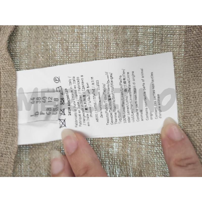 TUBINO DONNA ALBERTA FERRETTI ECRÙ SPALLINE A CINGHIA 100% LINO TG. 44 | Mercatino dell'Usato Salerno torrione 4