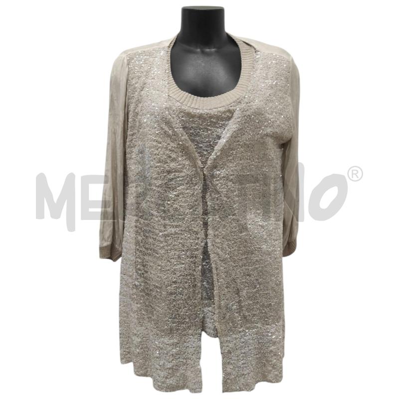 TWIN SET DONNA CLUB VOLTAIRE CHAMPAGNE PAILETTES TG. M | Mercatino dell'Usato Salerno torrione 1