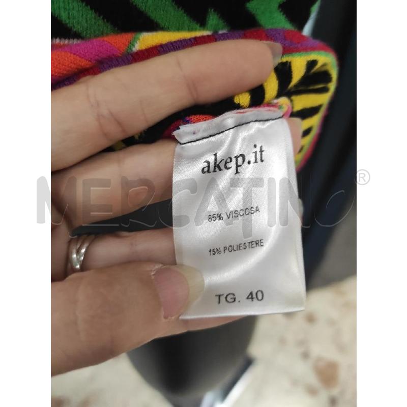 T SHIRT DONNA AKEP MULTICOLOR FANTASIE GEOMETRICHE TG.40 | Mercatino dell'Usato Salerno torrione 3