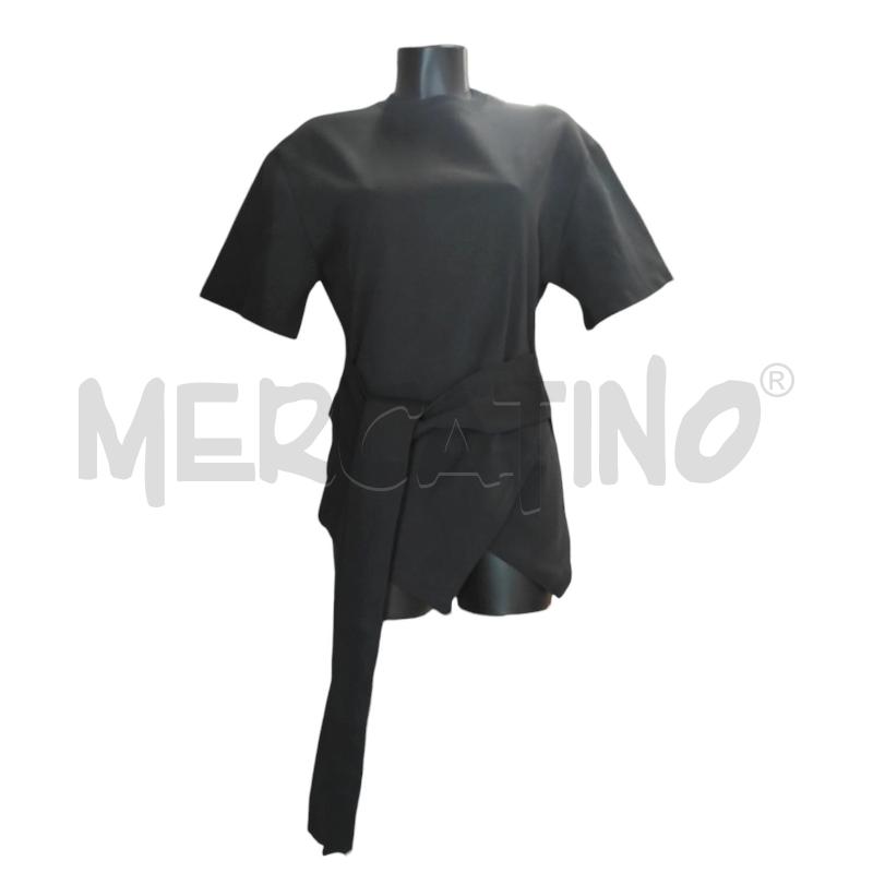 T SHIRT DONNA THE ATTICO NERA ORLO ASIMMETRICO FASCIA TG. 40 | Mercatino dell'Usato Salerno torrione 1
