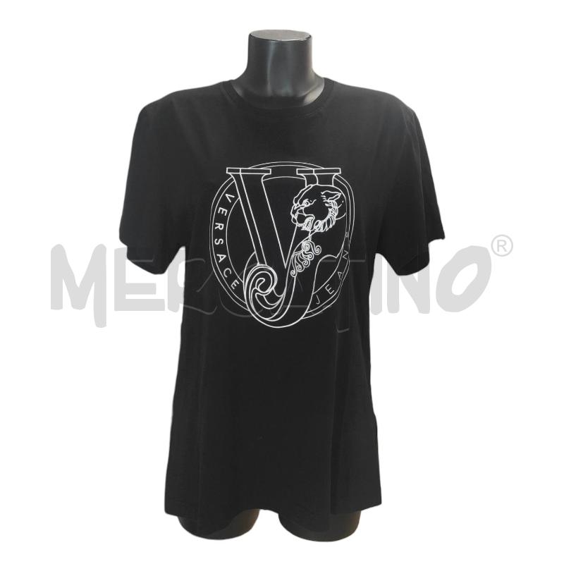 T SHIRT UOMO VERSACE NERA LOGO BIANCO TG. XXL  | Mercatino dell'Usato Salerno torrione 1