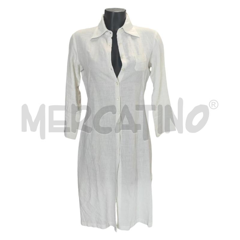 VESTITO CAMICIONE COMBIPEL BIANCO LINO TG.M | Mercatino dell'Usato Salerno torrione 1