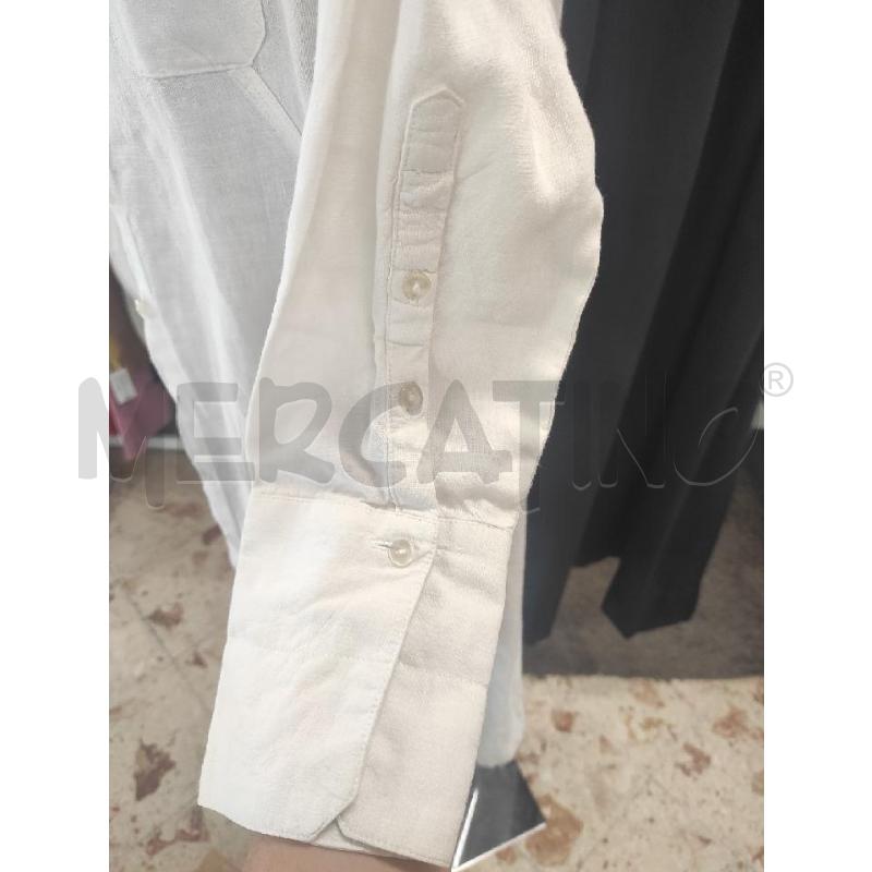 VESTITO CAMICIONE COMBIPEL BIANCO LINO TG.M | Mercatino dell'Usato Salerno torrione 4