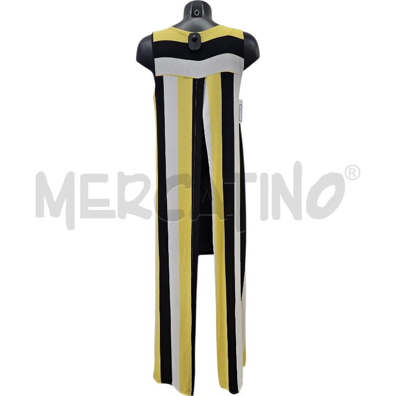 VESTITO DONNA ACCADEMIA 20 RIGHE GIALLO NERO BIANCO TG.M | Mercatino dell'Usato Salerno torrione 2