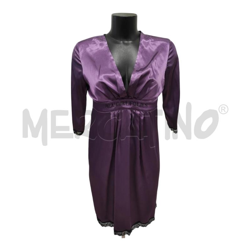 VESTITO DONNA BLUGIRL VIOLA ORLI PIZZO NERO TG. 42 | Mercatino dell'Usato Salerno torrione 1