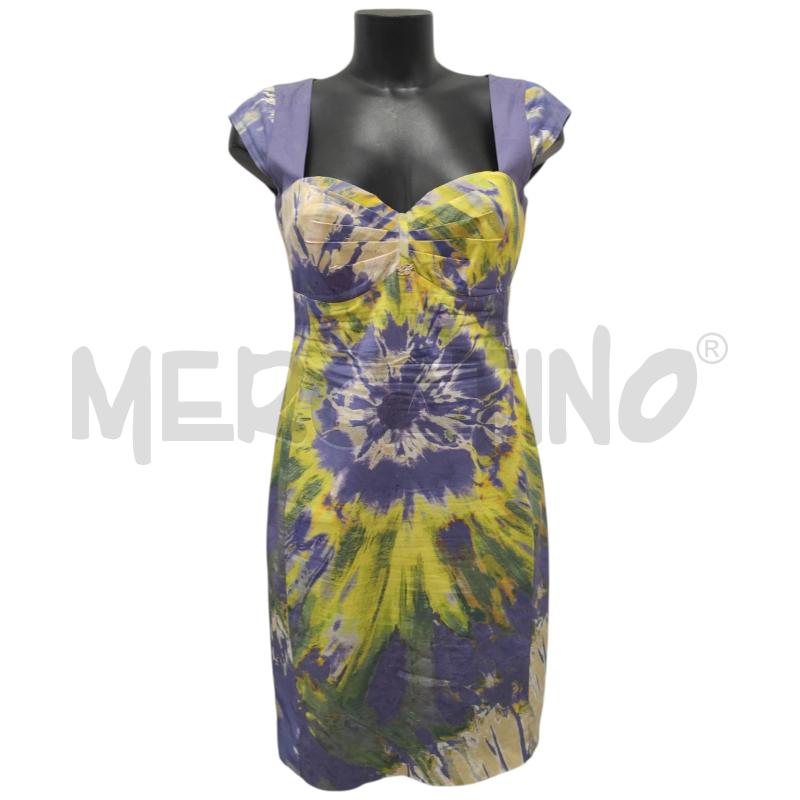VESTITO DONNA BLUMARINE VIOLA GIALLO TG. 44 | Mercatino dell'Usato Salerno torrione 1