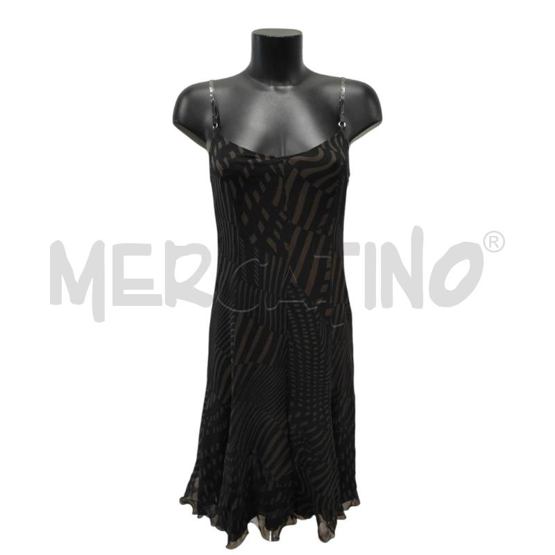 VESTITO DONNA BLU CHARME DI MARELLA MARRONE NERO TG. 48 SETA | Mercatino dell'Usato Salerno torrione 1