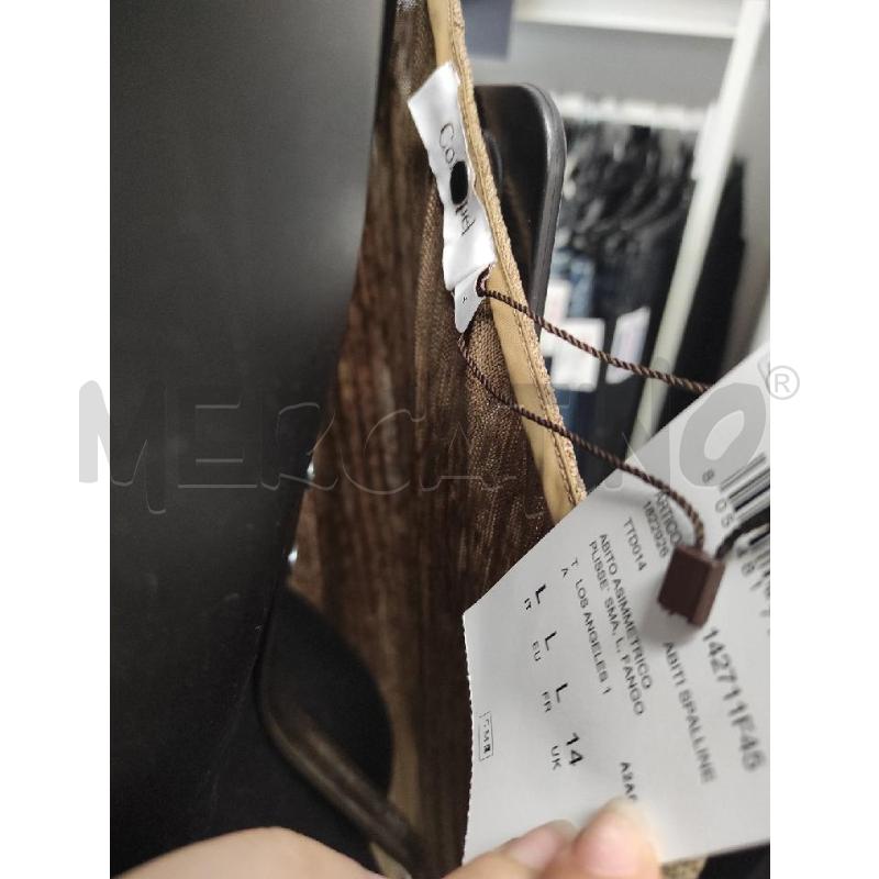 VESTITO DONNA CONBIPEL MARRONE PLISSETTATO TG. L | Mercatino dell'Usato Salerno torrione 2