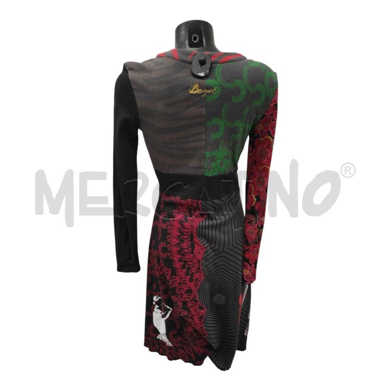 VESTITO DONNA DESIGUAL GRIGIO ROSSO A FANTASIA TG. L | Mercatino dell'Usato Salerno torrione 2