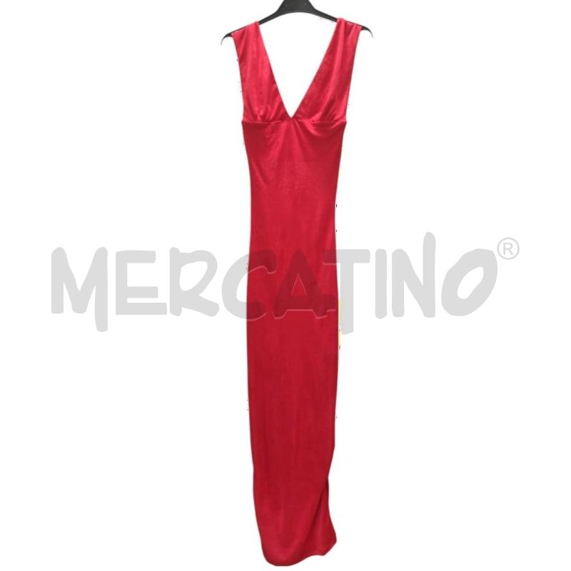 VESTITO DONNA FERRÈ ROSSO LUNGO ADERENTE SCOLLO V TG.38 | Mercatino dell'Usato Salerno torrione 1