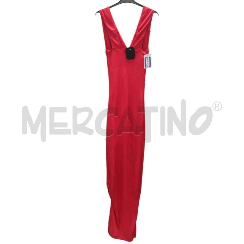 VESTITO DONNA FERRÈ ROSSO LUNGO ADERENTE SCOLLO V TG.38 | Mercatino dell'Usato Salerno torrione 2