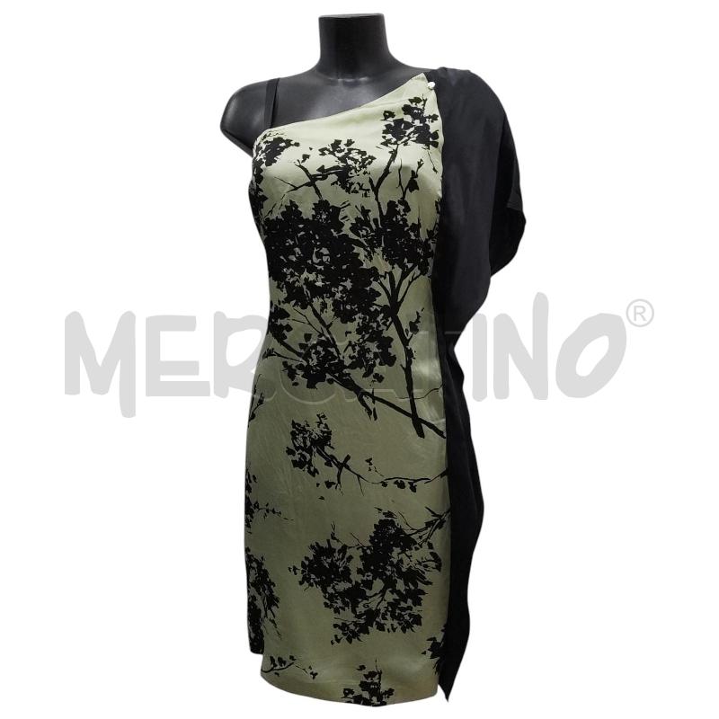 VESTITO DONNA INTREND NERO VERDE SETA TG. 44 | Mercatino dell'Usato Salerno torrione 1