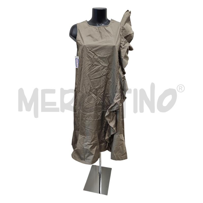 VESTITO DONNA KAOS VERDE MILITARE SMANICARÌTO ROUCHES TG. 46 | Mercatino dell'Usato Salerno torrione 1