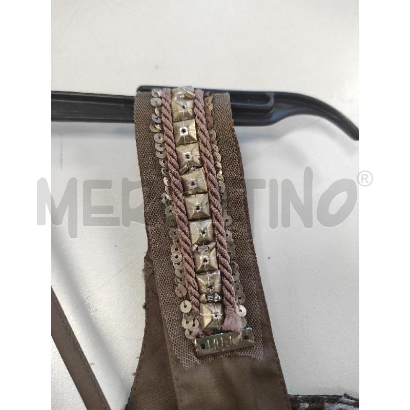 VESTITO DONNA LIU JO MARRONE FANTASIA BRETELLE PAILETTES TG.40 | Mercatino dell'Usato Salerno torrione 5