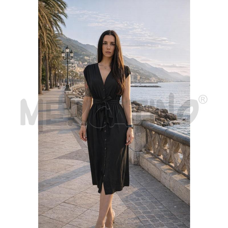 VESTITO DONNA LUISA SPAGNOLI NERO LINO TG. 40 | Mercatino dell'Usato Salerno torrione 1