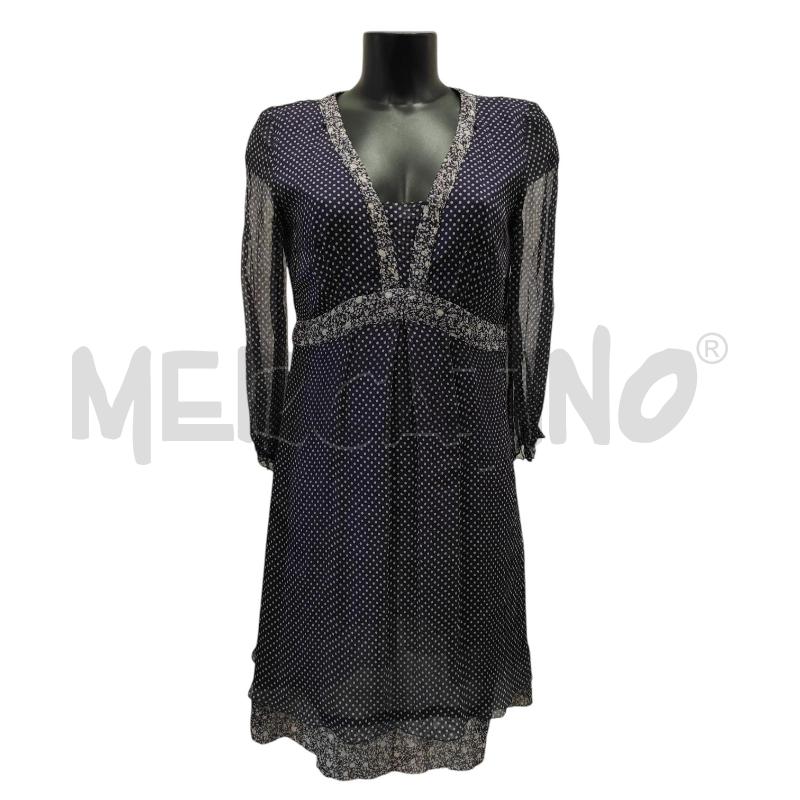 VESTITO DONNA MARELLA VIOLA POIS E FIORI SETA G. 44 | Mercatino dell'Usato Salerno torrione 1