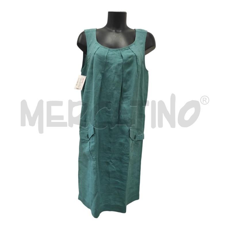 VESTITO DONNA MAXMARA WEEKEND 100% LINO VERDE ACQUA 48 | Mercatino dell'Usato Salerno torrione 1
