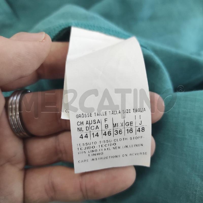 VESTITO DONNA MAXMARA WEEKEND 100% LINO VERDE ACQUA 48 | Mercatino dell'Usato Salerno torrione 3