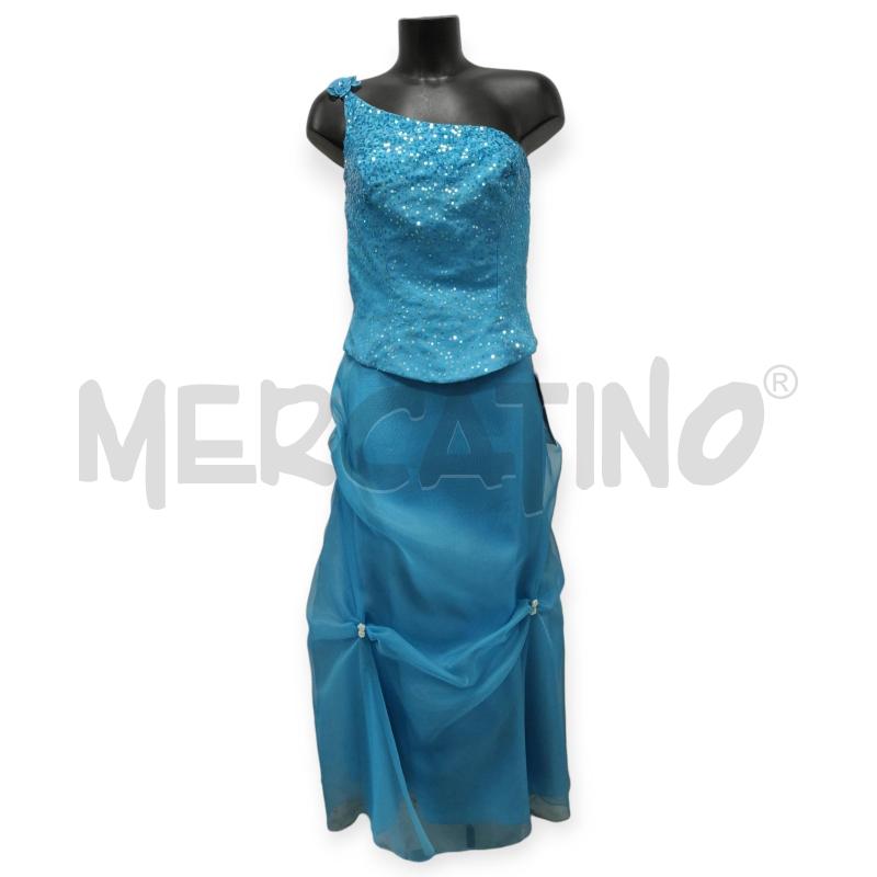 VESTITO DONNA MORILEE AZZURRO DA CERIMONIA CARTELLINA TG. 48 | Mercatino dell'Usato Salerno torrione 1