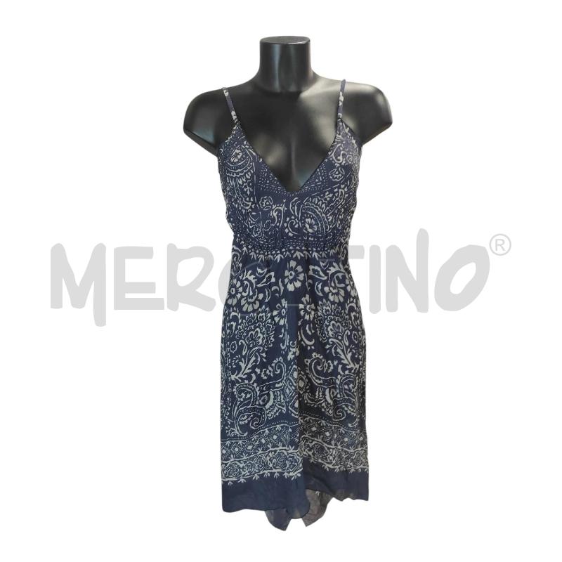 VESTITO DONNA SEVENTY BLU FIORI GRIGI TG. 44 RAMIE | Mercatino dell'Usato Salerno torrione 1
