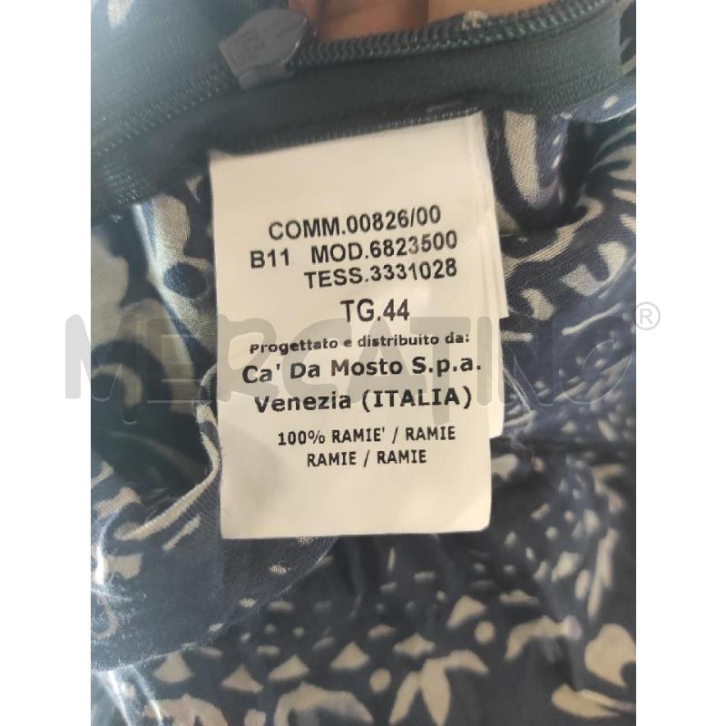 VESTITO DONNA SEVENTY BLU FIORI GRIGI TG. 44 RAMIE | Mercatino dell'Usato Salerno torrione 3