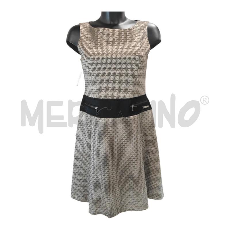 VESTITO DONNA SOPHIE JACQUELINE BEIGE NERO LOGATO TG 44 | Mercatino dell'Usato Salerno torrione 1
