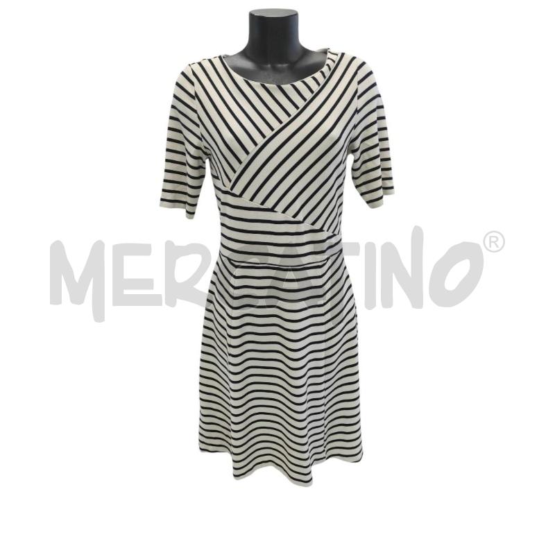 VESTITO DONNA TOMMY HILFIGER BIANCO RIGHE BLU TG. XL | Mercatino dell'Usato Salerno torrione 1
