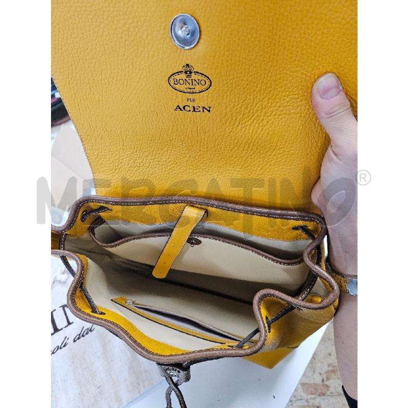 ZAINO DONNA BONINO PELLE GIALLO E CUOIO TECLA | Mercatino dell'Usato Salerno torrione 3